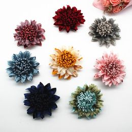 Decorative Flowers 10pcs Korean Version Of Spring Crystal Velvet Fringed Fabric Flower Accessories Shoes Bags Beach