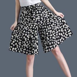 Womens Shorts Women Chiffon High-waisted Trousers Summer Casual Pants Loose Ropa Mujer 230425