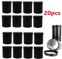 Storage Bottles 200ml Round Matte Black Metal Candle Jars Empty Containers Vessels Tin For Wax Melt Making Kit DIY1606941