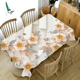 Table Cloth Rectangular Floral Tablecloth Linen Stain Resistant Wedding Centerpieces For Tables Kitchen Decoration