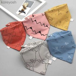 Bibs Burp Cloths 5pcs Baby Bibs Triangle Scarf Cotton Cartoon Child Bandana Bib Dribble Bibs Newborn Slabber Absorbent Cloth Bib Waterproof TowelL231125