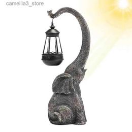 Lawn Lamps Retro Garden Lights Solar Powered Patio Lamp With Elephant Garden Can Light Hanging For Outdoor Table Patio Lawn Yard Parks Q231125