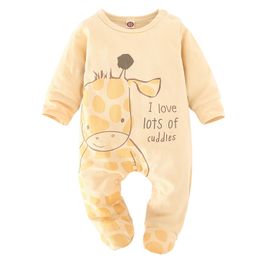 Rompers Baby Boys Girls Romper Cotton Long Sleeve Cute Animal Printing Jumpsuit born Clothes Autumn Baby Clothing Set Outfits 230425