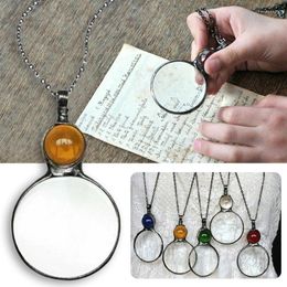 Pendant Necklaces Vintage Crystal Magnifier Glass Creative Necklace Sweater Chain Jewellery Women Decoration Neck