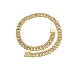 Iced Out 2 Rows Cz Diamond Cuban Link Chain 18k Gold Plated Brass Heavy Fashion Hip Hop Jewelry Necklace For Men