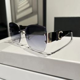 2023 Luxury Fashion designer Summer Sunglasses For Women Rimless Cat Eye Style Anti-Ultraviolet Retro Plate Oval Frame Fashion Eyeglasses Random Box case