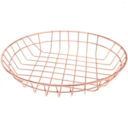 Dinnerware Sets Circle Tray Container Iron Wire Home Fruit Plate Fast Basket French Fries Storage