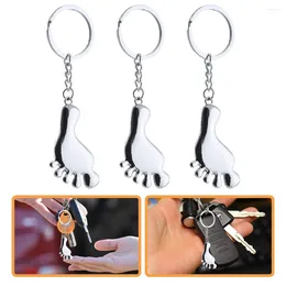 Keychains 3 Pcs Key Chain Bag Hanging Ring Keyring Foot Shaped Keychain Decoration Zinc Alloy