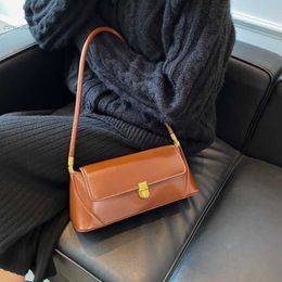 Totes High Quality Leather Handbag Brand Armpit Bags for Women Purses and Handbag Luxury Designer Elongated Shoulder Bag Cute Clutch