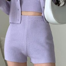 Women's Shorts Korean Style Casual Knit High Waist Comfortable Homewear Clothes Elastic Sexy Boxer Women