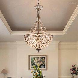 Pendant Lamps Vintage American Handmade Crystal Led Chandelier Living Room Ceiling Lamp Restaurant Balcony Checkroom Decorative Lights