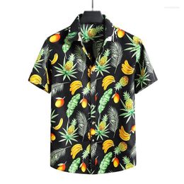 Men's Casual Shirts Men's Hawaiian Shirt Coconut Tree 3D Print Summer Short Sleeve Lapel Single Button Beach Large EU Size 7XL