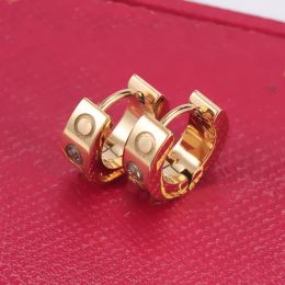 Fashion Stainless Steel Women Lady Hoop Earrings Designer Silver Gold Love Nail Earrings Wedding Promise Engagement Earring Gift Never Fade