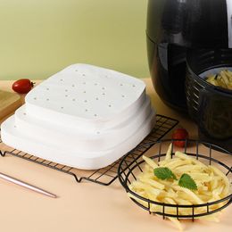 Tools & Accessories 100pcs Frying Mat Kitchen Cooking Paper Air Fryer Bamboo Steamer Lined Perforated Non-stick Disposable Bakeware Oil