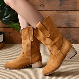 Boots Wind Pointed Square Heel Fashion Casual Mid Sleeve Summer New Large Waist Womens 230830