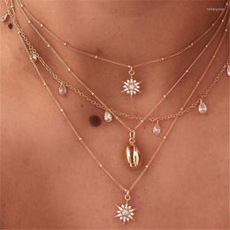 Pendant Necklaces HI MAN Micro Inlaid Zircon Water Drop Star Shell Necklace Women Fashion Exquisite Birthday Gift Jewellery