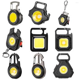 Flashlights Torches LED Keychain Portable Pocket Clip USB Rechargeable Torch Lamp Magnet Climbing Light Lantern