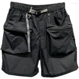 Men's Shorts Summer Men Korean Black Streetwear High Waist Oversize Cargo Multi Pocket Short Pants Fitness Workout Track Clothes