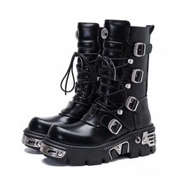 Boots Casual high boots unisex Spanish street photo metal motorcycle punk work clothes rock thick soled boots 230830