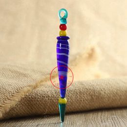 Smoking Colourful Christmas Style Pyrex Thick Glass Dry Herb Tobacco Oil Rigs Dabber Spoon Portable Ring Waterpipe Bubbler Bong Nails Straw Poker Stick Rod Holder