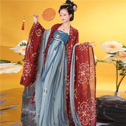 Stage Wear 2023 Chinese Traditional Clothing Hanfu Festival Outfit Dress Floral Printed Elegant Folk Dance Performance Costumes