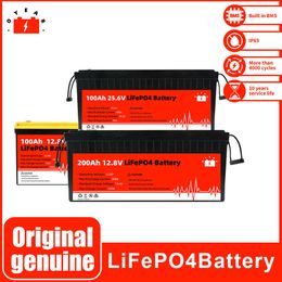 Brand New LiFePo4 Battery Pack 12V 24V 50AH 100AH 200Ah Lithium Iron Phosphate Batteries Built-in BMS For Solar Boat Golf Cart