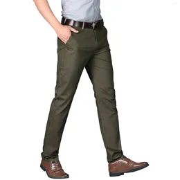 Men's Pants Casual Comfortable Cotton Long Straight Slim Fit Dress Business Office Stretch High Waist Suit