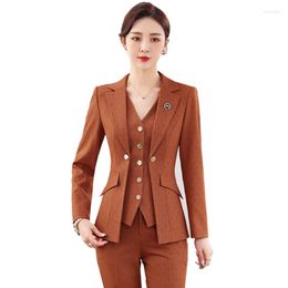 Women's Two Piece Pants High Quality Fabric Formal Uniform Designs Pantsuits Women Business Work Wear Blazers Trousers Set Spring Autumn