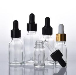 200pcs Empty 10ml Clear Glass Dropper Bottle with glass eye droppers for essential oils aromatherapy e liquid cigarettes SN745