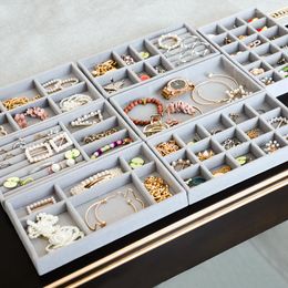 Jewellery Pouches Velvet Organiser Tray Ring Bracelet Necklace Gift Box Storage Earring Holder Display Fashion Drawer