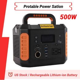 US Stock 500W Portable Power Station AC 110V LiFePO4 Battery Solar Generator Outdoor Energy Storage Power Bank for Camping RV