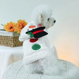 Dog Apparel 1PC Pet Clothing Autumn/Winter Thickened Christmas Snowman Coat With Towing Rope Buckle Suitable For Small And Medium Dogs