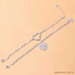 Anklets Luxury Cubic Zirconia Chain Anklet for Women Fashion Silver Colour Ankle Bracelet Barefoot Sandals Foot Jewellery R231125