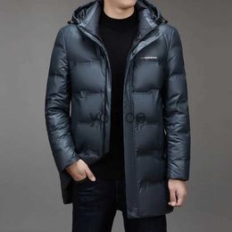 Men's Down Parkas High Quality 2023 Men's Mid-Length Duck Down Jackets Casual Hat Detachable Long Warm Puffer Coat Outwear Loose Thick Down Parkas J231125