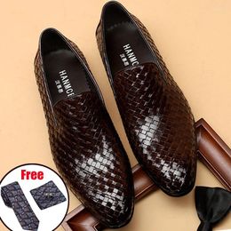 Dress Shoes Phenkang Mens Formal Genuine Leather Oxford For Men Italian 2023 Wedding Slip On Brogues