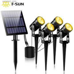 Lawn Lamps T-SUNRISE LED Solar Light Outdoors IP65 Waterproof Warm White Cold White Solar Garden Lighting Outdoor Decoration Lawn Lamps Q231125