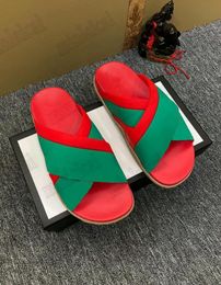 G Shoes Designer Women's Cross Rubber Slide Men Web Criss Wmns Web Stripe Slide Sandal Designers Slides Pool Summer Sandals Inspired Green Red Slippers