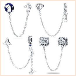 925 charm beads accessories fit pandora charms Jewellery Wholesale dolphin and dog paws safety chain