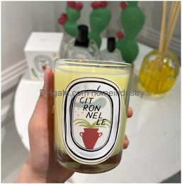 Candles Scented Fragrance Per Dip Colllection 190G Bougie Pare Home Decoration Collectionlimited Style Lemonggrass Evening Jade Pump Otdrp