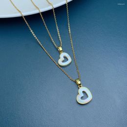 Pendant Necklaces Fashion Small Love Heart Necklace For Women Metal Sea Shell Neckl Girls Trendy Jewellery