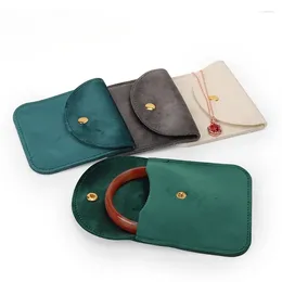 Jewelry Pouches Portable Storage Pouch Snap Button Money Bags Velvet Dust Protect Bag Packaging Wrapping Gift