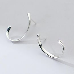 Stud Earrings Genuine 925 Sterling Silver For Women Punk Statement Irregular Studs Trendy Girls Ear Jewellery