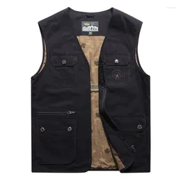 Men's Vests Spring Summer Vest Men Military Casual Cotton S Waistcoat Many Pockets Sleeveless Jacket Plus Size M-4XL