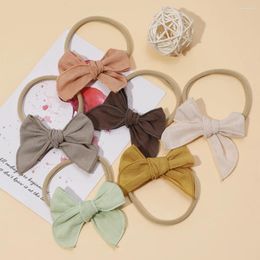 Hair Accessories 1Pcs Girls Bows Headband Nylon Elastic HairBands For Children Solid Colour Soft Born Baby Toddler Gifts