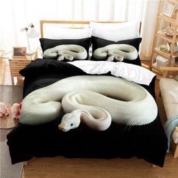 Bedding sets Snake Set Animal Theme Black Duvet Cover 3d Fashion Printing Bed Children Queen s 230424