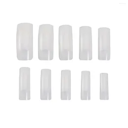 False Nails 500pcs Fake Natural Colour Artificial Half Cover Nail Tips Tool Box