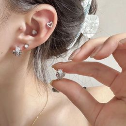 Backs Earrings Trendy Silver Colour Clip Openwork Butterfly Cute Clear Stone For Women Girl Gift Fashion Jewellery Dropship Wholesale