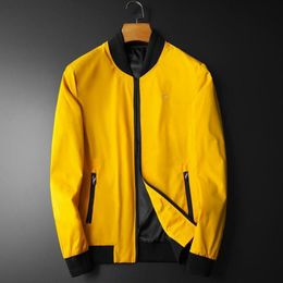 Men's Jackets Bee Embroidery Male Luxury Stand Collar Zipper Casual Mens Coats Slim Fit Business Man Plus Size 4XL