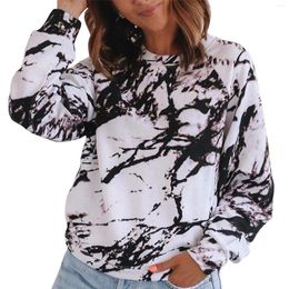 Women's T Shirts Pullover Office Daily Casual Long Sleeve Soft Women Top Tie Dye Printed Fashion Spring Autumn Gift Crew Neck Loose Adult