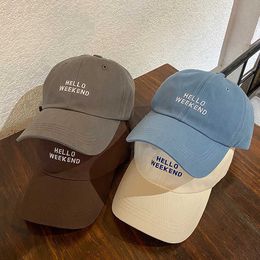 Unisex Caps HELLO WEEKEND Letter Embroidery Women Men Snapback Hats 2023 Outdoor Girls Boy Sun Baseball Hat P230424